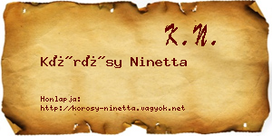 Kőrösy Ninetta névjegykártya